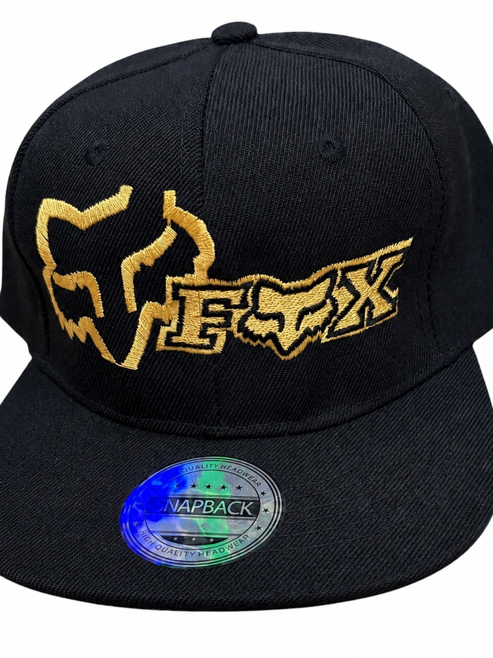 Fox Racing Black & Gold Snapback Hat Fox racing hat embroidered logo Fox cap new